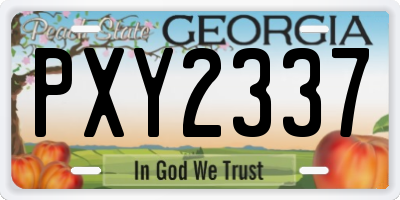 GA license plate PXY2337
