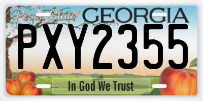 GA license plate PXY2355