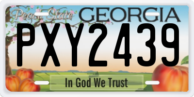 GA license plate PXY2439