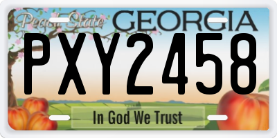 GA license plate PXY2458