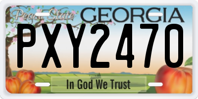 GA license plate PXY2470