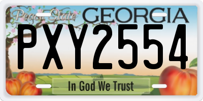 GA license plate PXY2554
