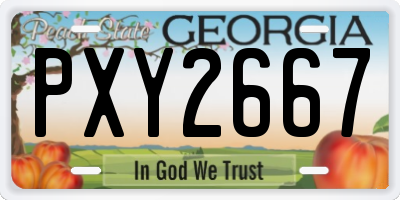 GA license plate PXY2667