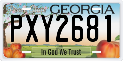 GA license plate PXY2681
