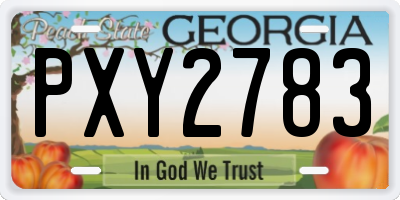 GA license plate PXY2783