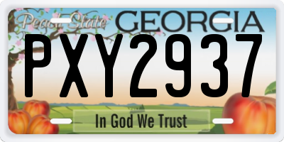 GA license plate PXY2937