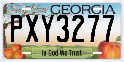 GA license plate PXY3277