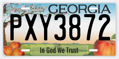 GA license plate PXY3872