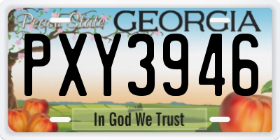 GA license plate PXY3946