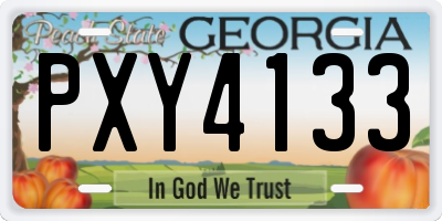 GA license plate PXY4133