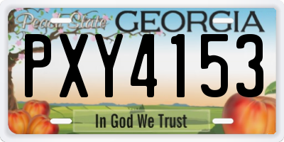 GA license plate PXY4153