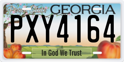 GA license plate PXY4164