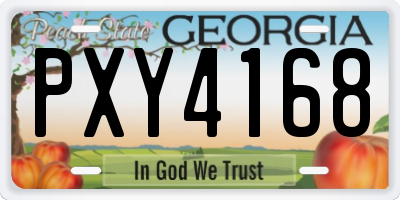 GA license plate PXY4168