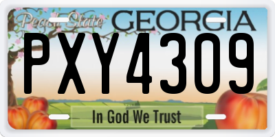 GA license plate PXY4309