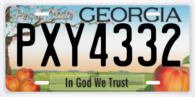 GA license plate PXY4332