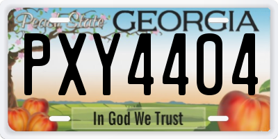 GA license plate PXY4404