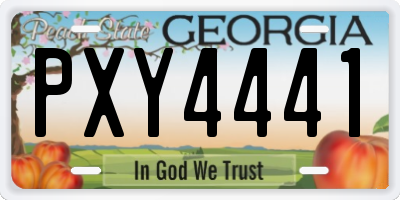 GA license plate PXY4441