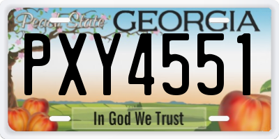 GA license plate PXY4551