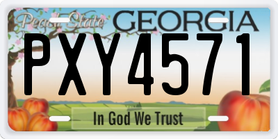 GA license plate PXY4571