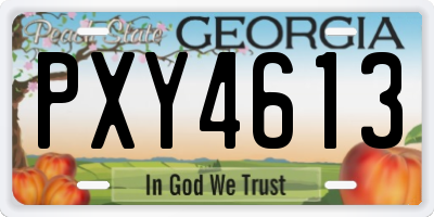 GA license plate PXY4613