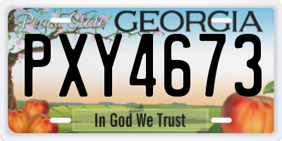 GA license plate PXY4673