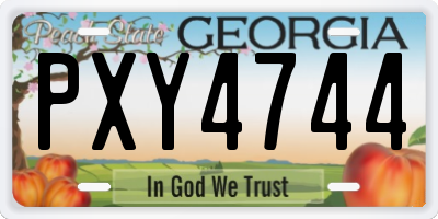 GA license plate PXY4744