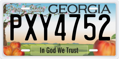 GA license plate PXY4752