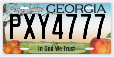 GA license plate PXY4777