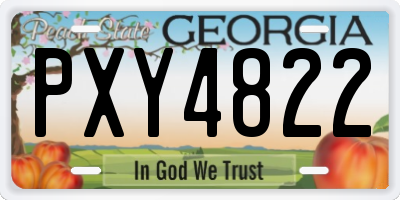 GA license plate PXY4822