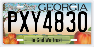 GA license plate PXY4830