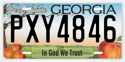 GA license plate PXY4846