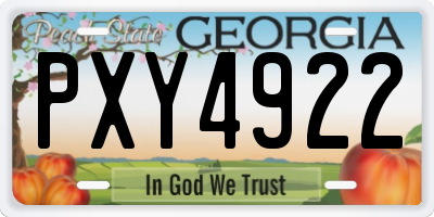 GA license plate PXY4922