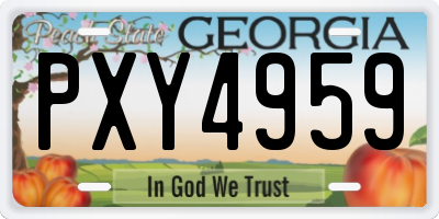 GA license plate PXY4959