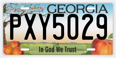 GA license plate PXY5029