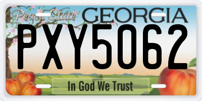 GA license plate PXY5062