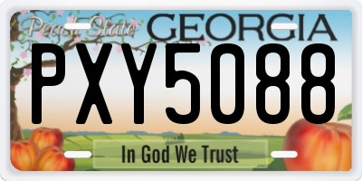GA license plate PXY5088