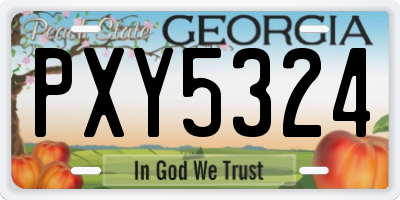 GA license plate PXY5324