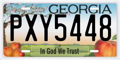 GA license plate PXY5448