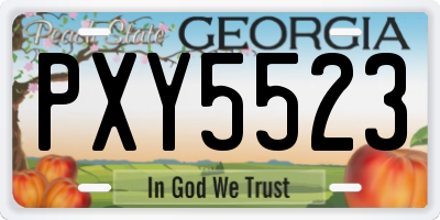 GA license plate PXY5523