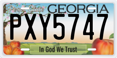 GA license plate PXY5747