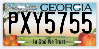 GA license plate PXY5755