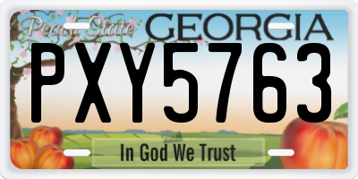 GA license plate PXY5763