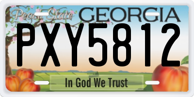 GA license plate PXY5812