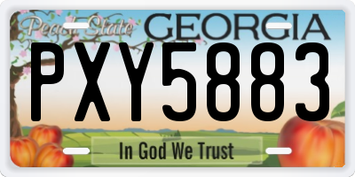 GA license plate PXY5883