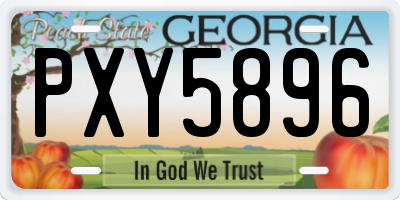 GA license plate PXY5896