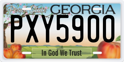 GA license plate PXY5900