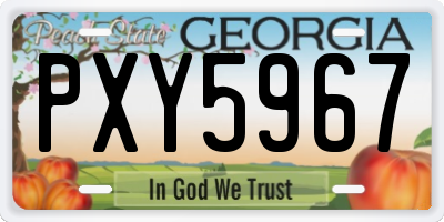 GA license plate PXY5967