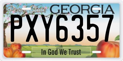 GA license plate PXY6357
