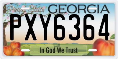 GA license plate PXY6364
