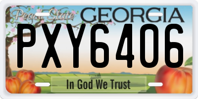 GA license plate PXY6406
